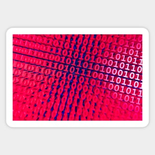 Binary Numbers, Computer Talk, Red And Blue Sticker